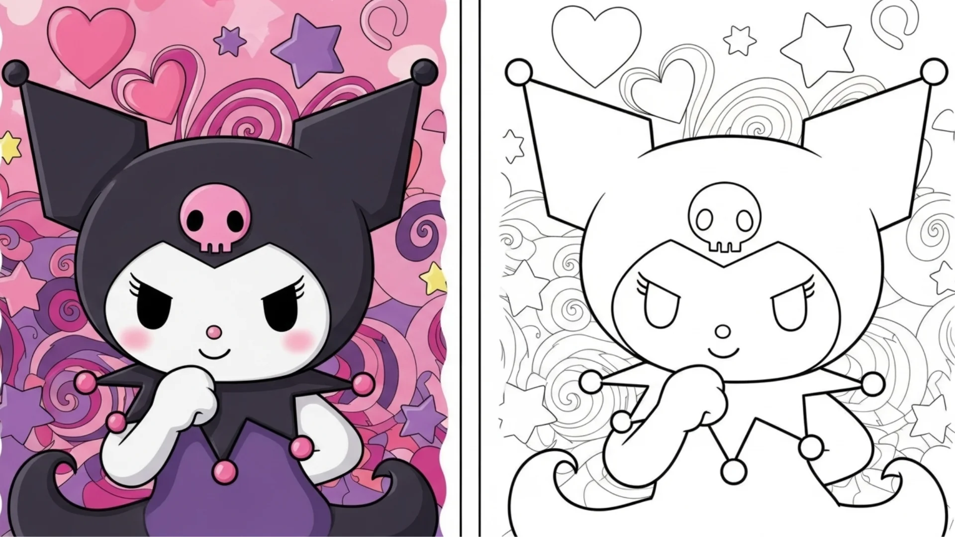 Kuromi Coloring Pages