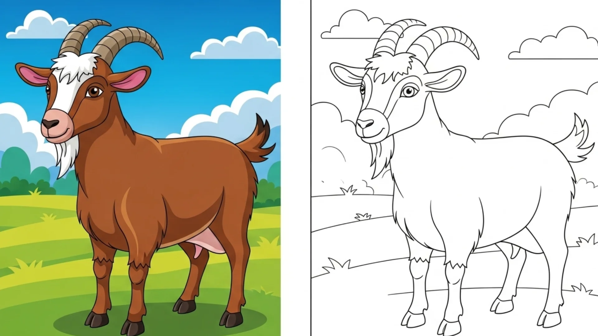 Goat Coloring Pages (25 Free Printable PDF) 1 goat coloring pages