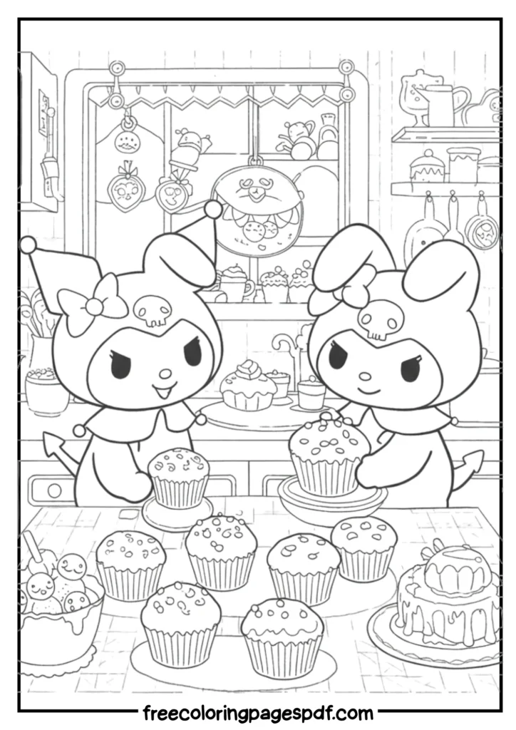 kuromi and my melody baking