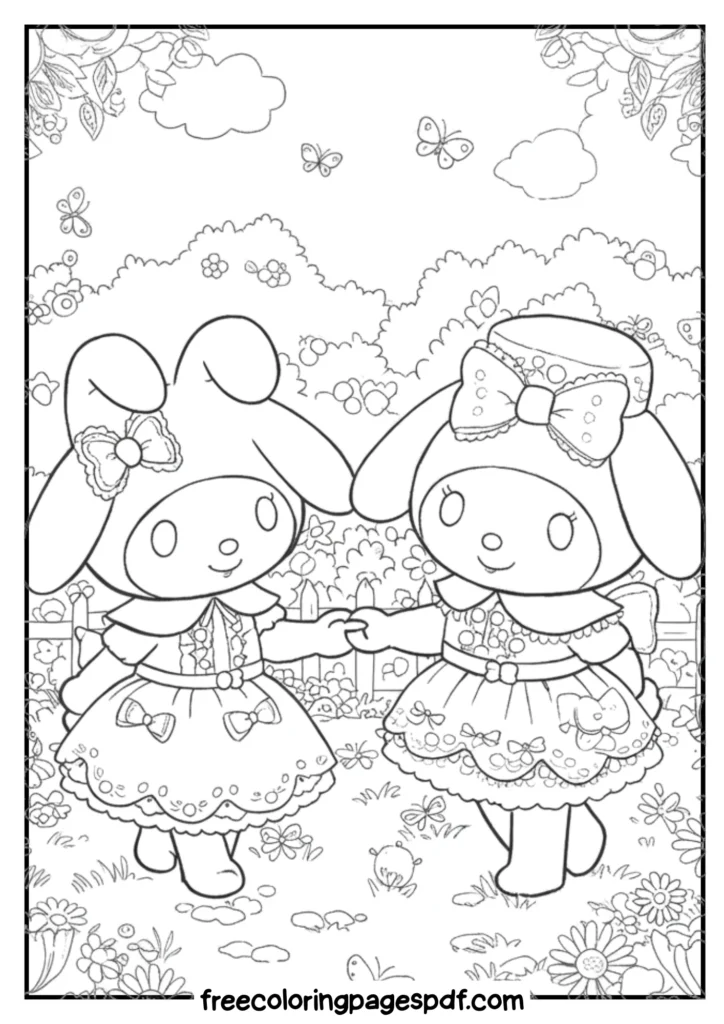kuromi and my melody dancing