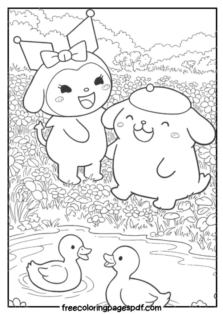 kuromi and pompompurin