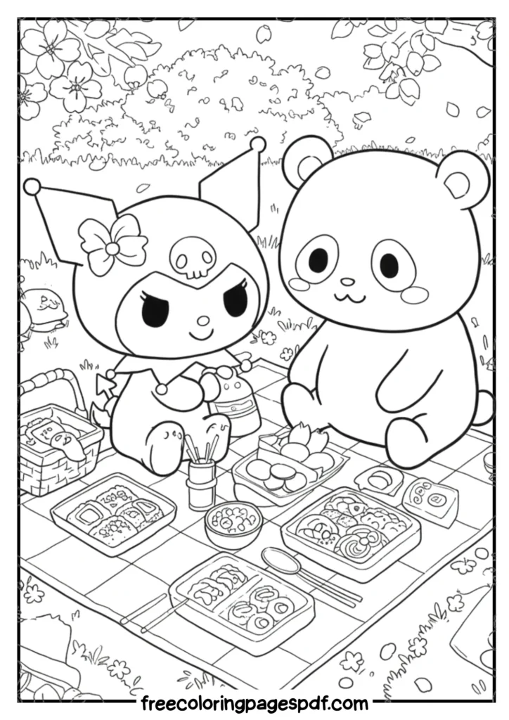kuromi picnic with panda