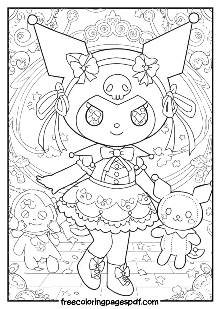 kuromi with curled ribbons