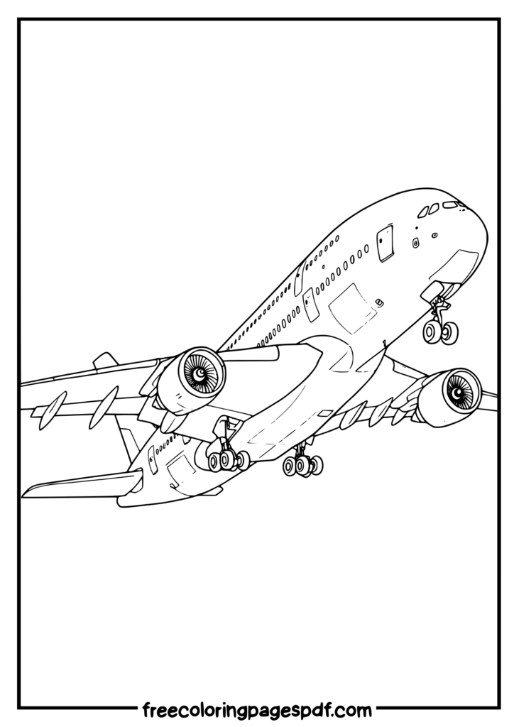 boeing in sky coloring sheet