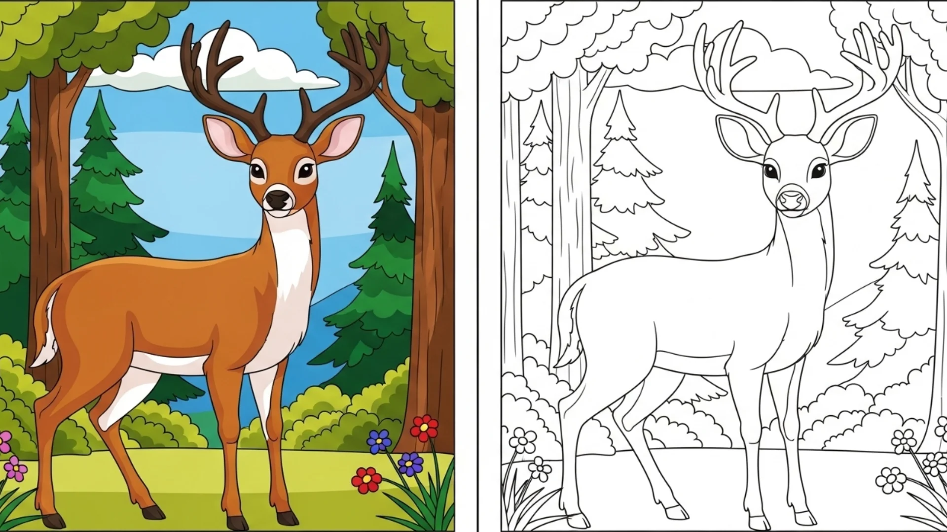 Deer Coloring Pages (25 Free Printable PDF) 1 deer coloring pages