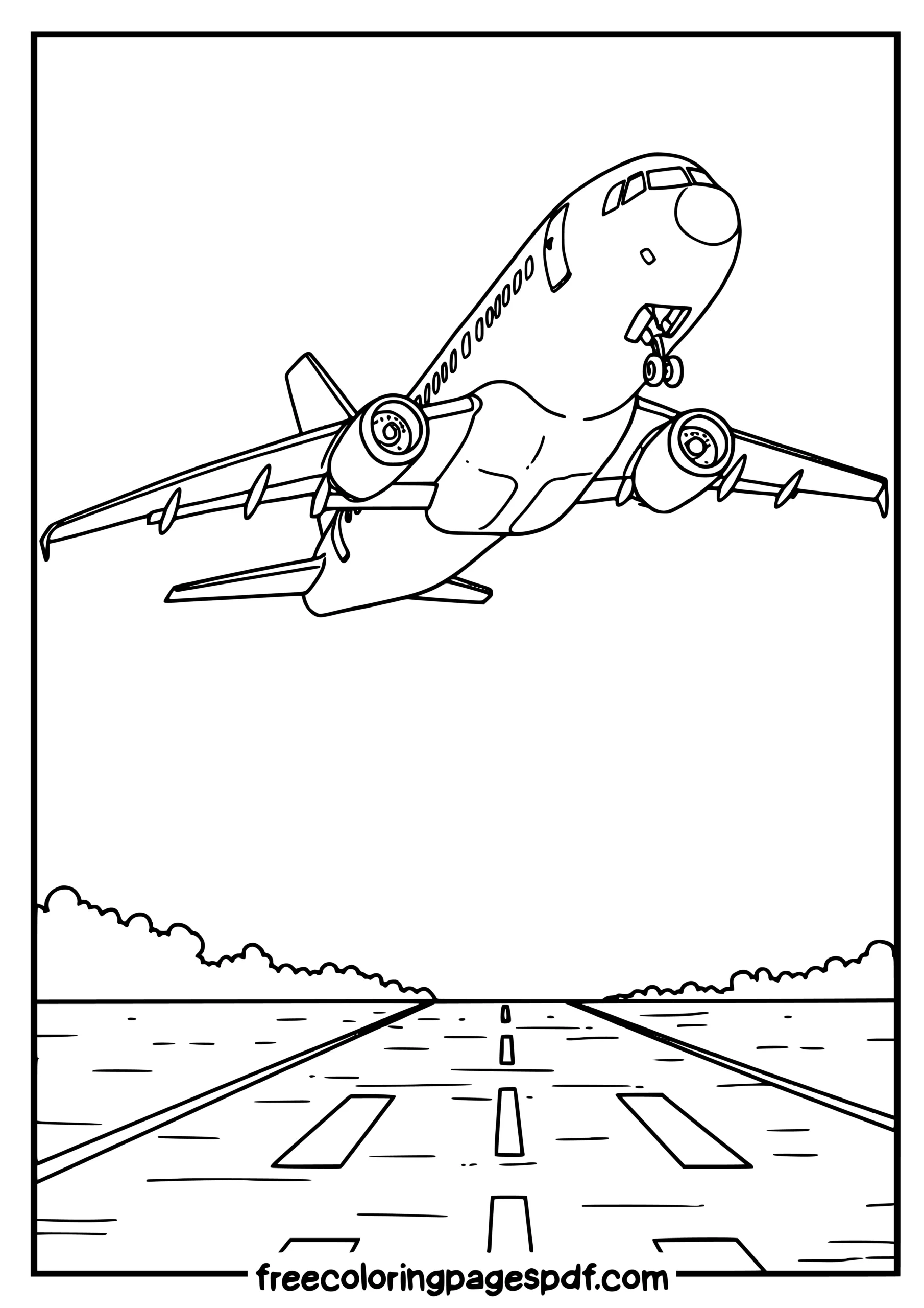 passenger plane takeoff coloring page 3 scaled