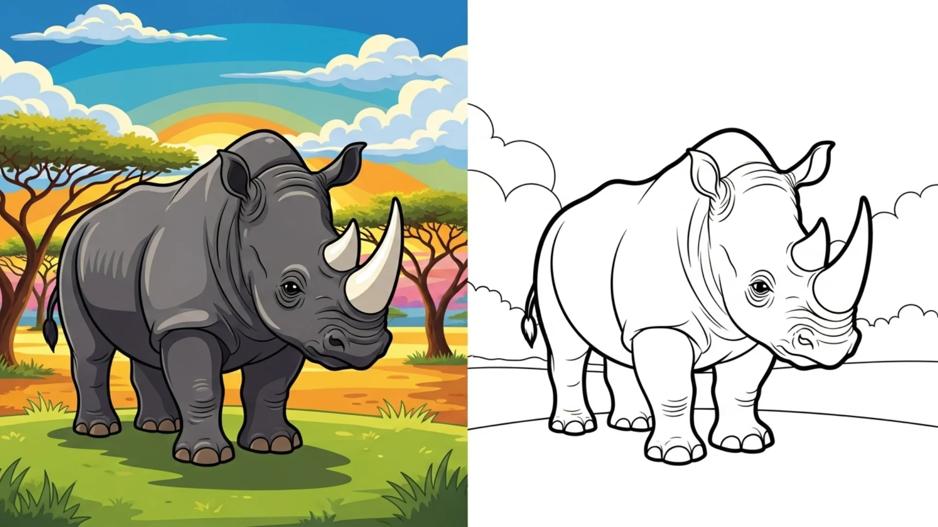 rhino coloring pages