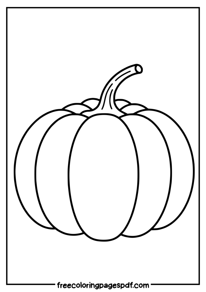 simple pumpkin outline template for kids coloring page