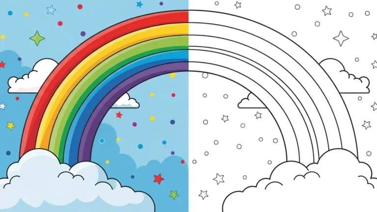 Rainbow Coloring Pages (25 Free Printable PDF)
