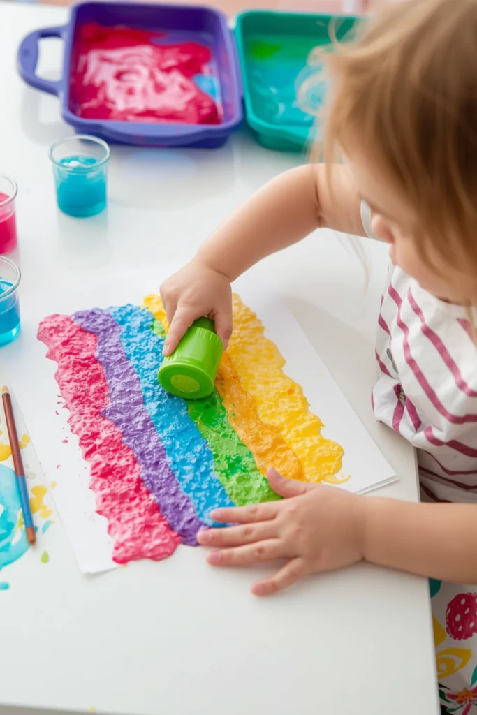 Summer Craft Activities for Toddlers (Easy & Safe Fun) 7 Bubble Wrap Painting