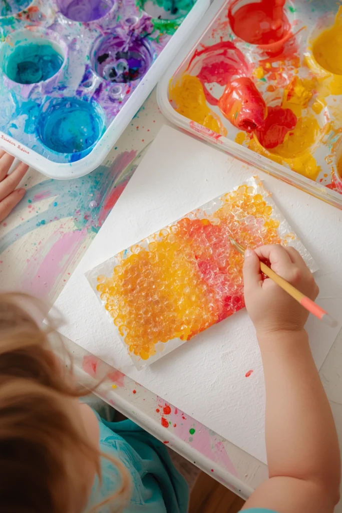 Summer Craft Activities for Toddlers (Easy & Safe Fun) 8 Bubble Wrap Painting1