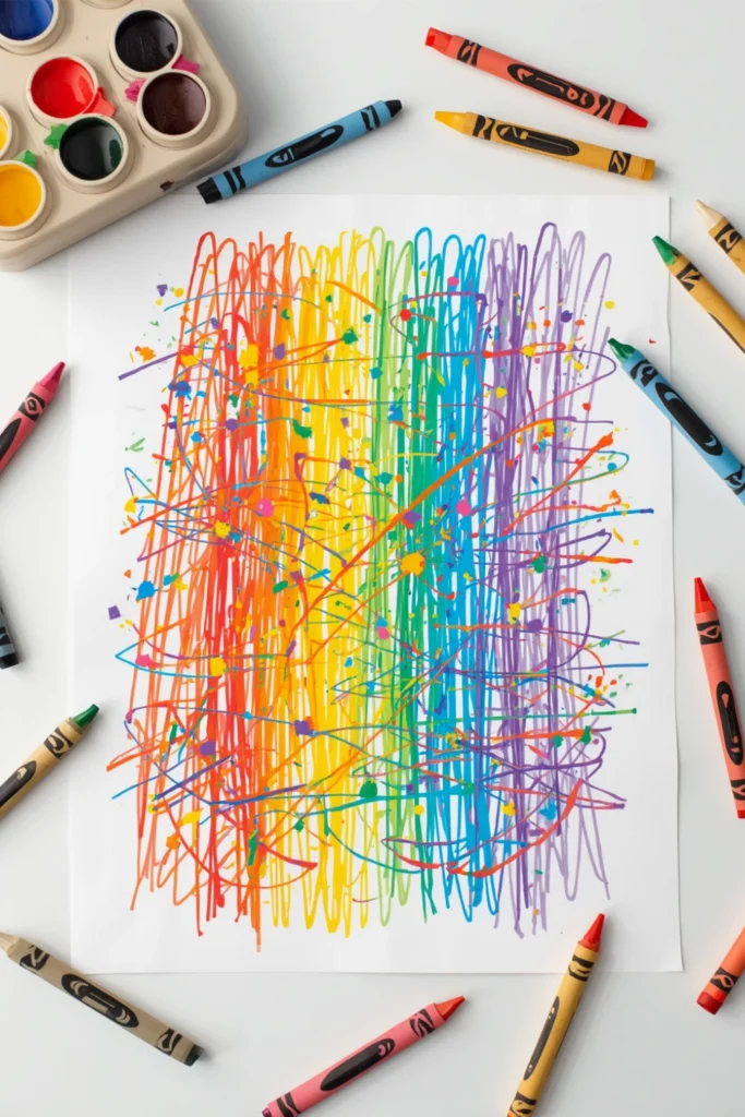 Summer Craft Activities for Toddlers (Easy & Safe Fun) 9 Crayon Scribble Art1