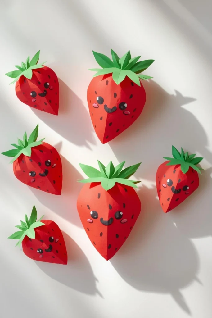 Cute Paper Strawberries