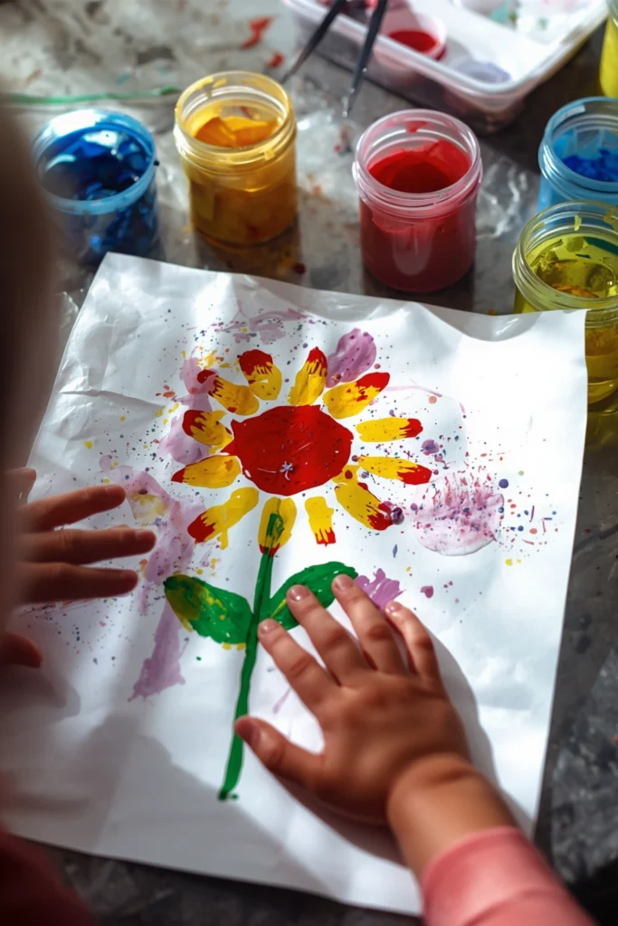Finger Painting Flowers
