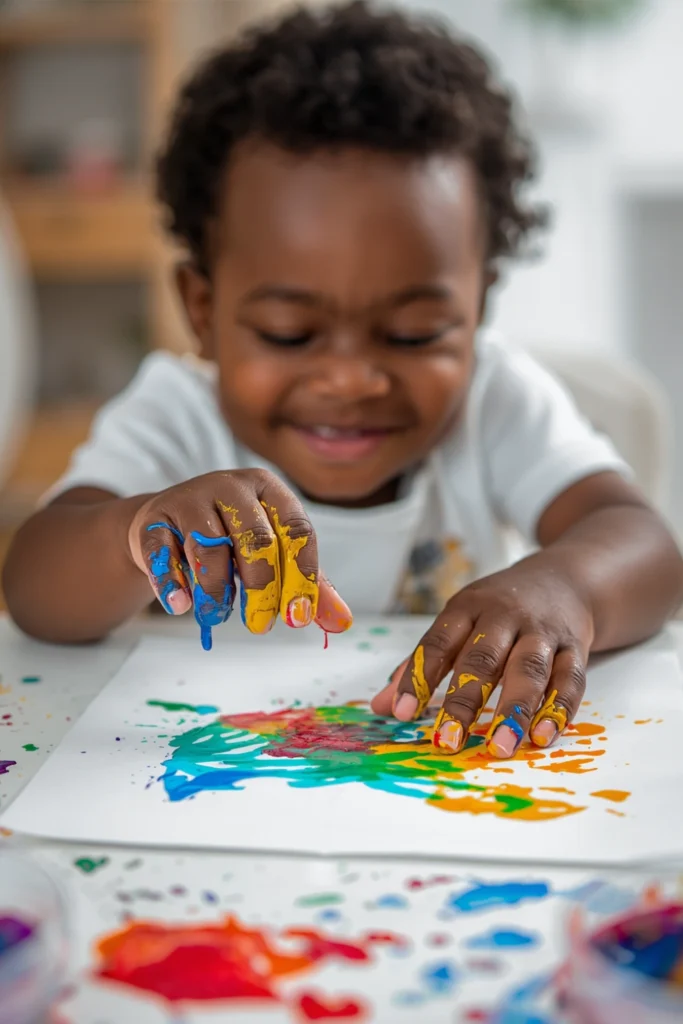 Summer Craft Activities for Toddlers (Easy & Safe Fun) 3 Finger Painting Fun1