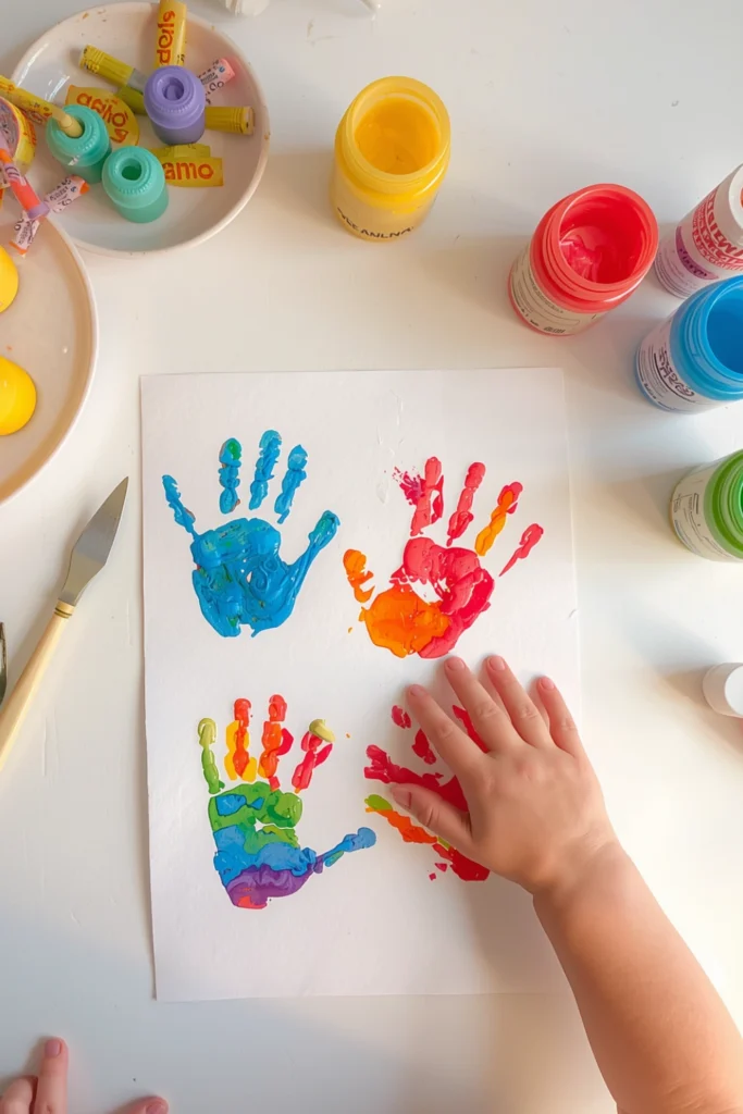 Summer Craft Activities for Toddlers (Easy & Safe Fun) 6 Handprint Art Craft