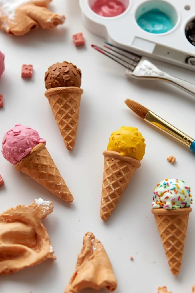 Mini Clay Ice Cream Cones1