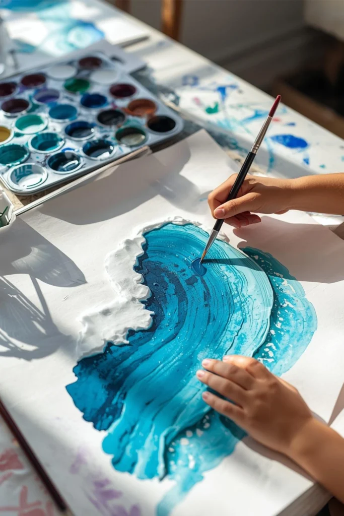 Ocean Waves Hand Painting1
