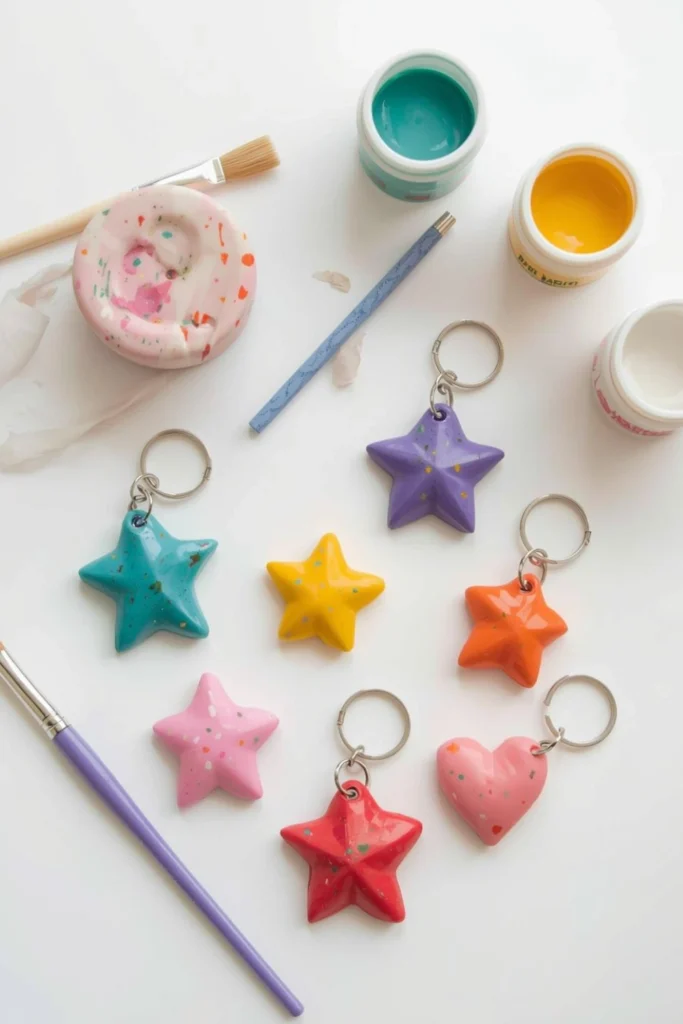Painted Clay Keychains