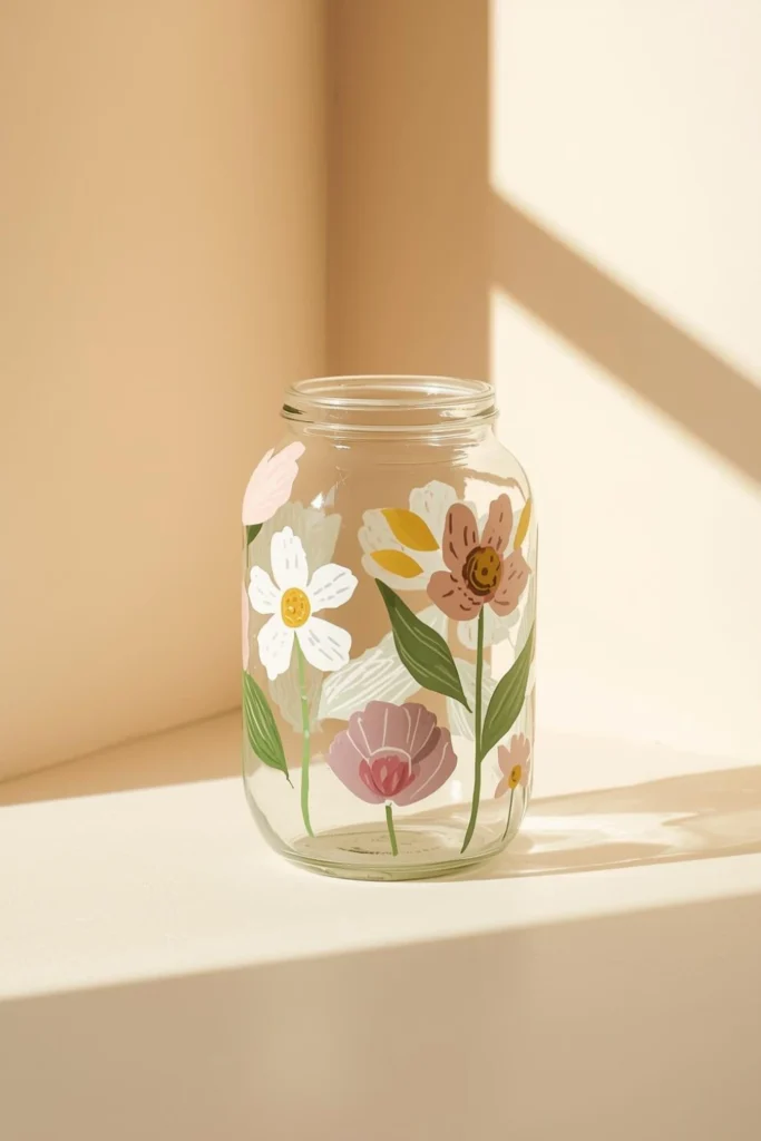 Painted Glass Jar Decor1