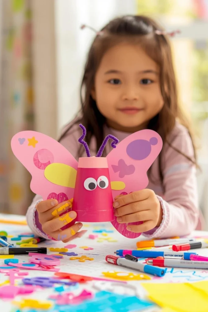 Paper Cup Butterfly Puppet