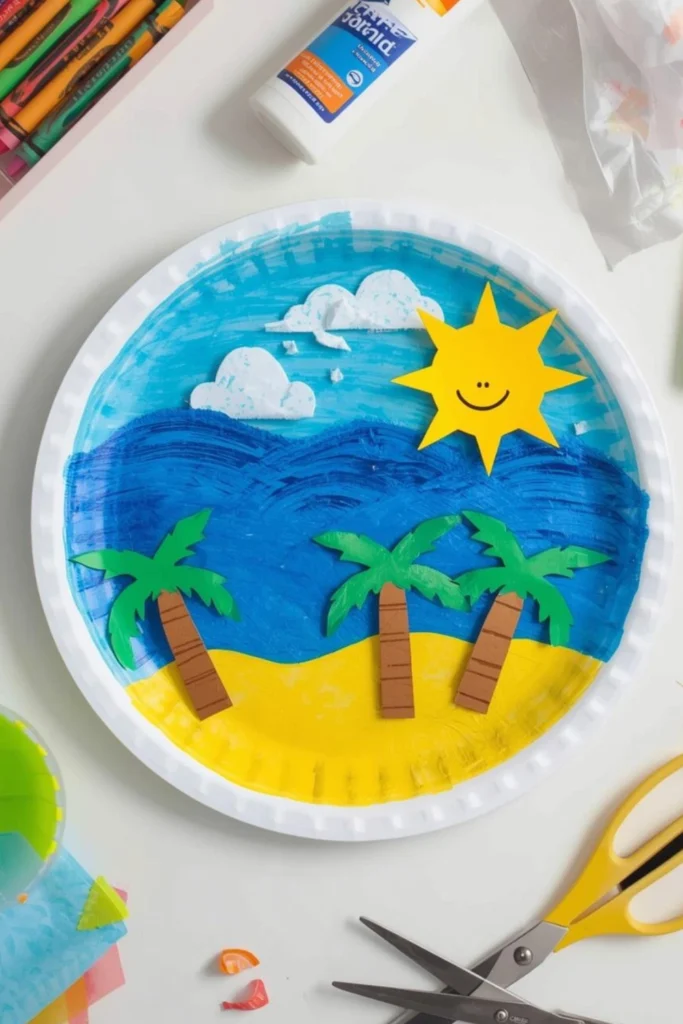 Paper Plate Beach Scene1