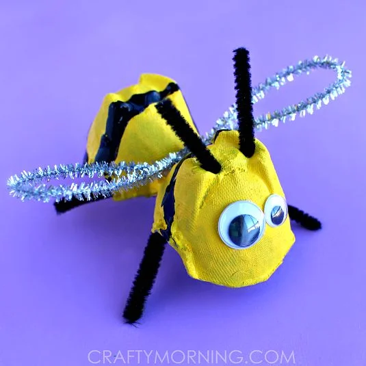 20 Easy Bee Crafts for Kids That Are Fun to Make 12 11 Egg Carton Bumble Bee Craft