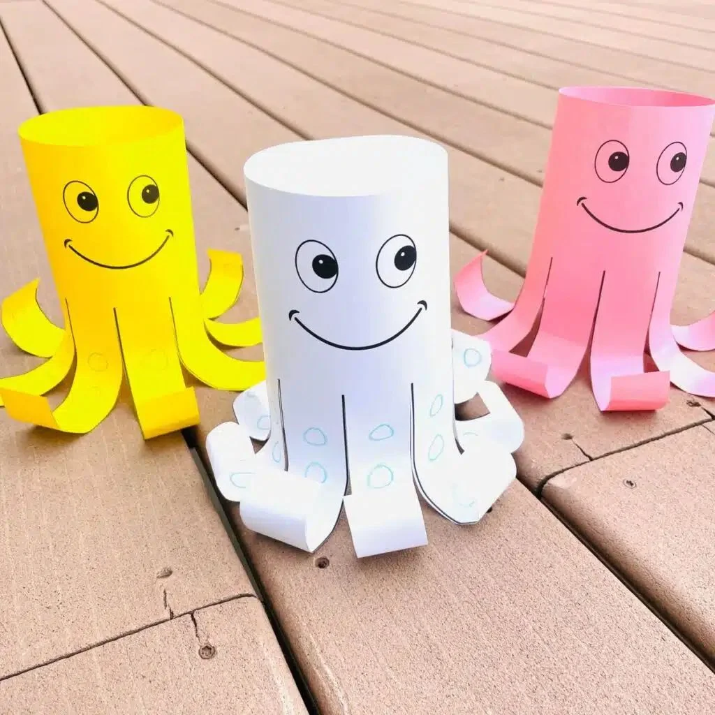 21 Exciting Paper Crafts for Kids 12 11. Easy Paper Octopus