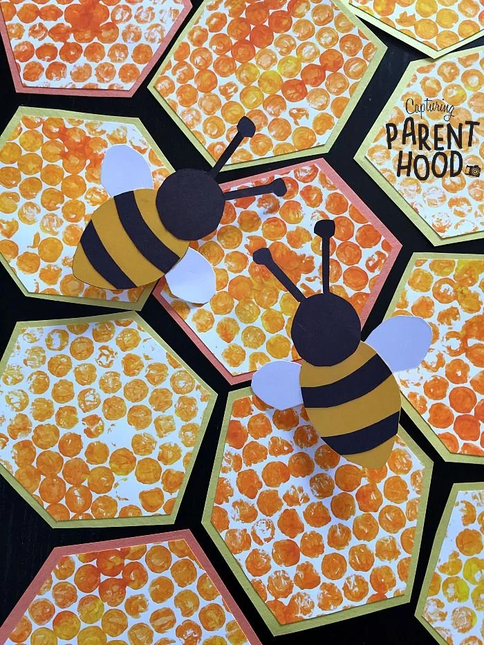 20 Easy Bee Crafts for Kids That Are Fun to Make 13 12 Bubble Wrap Beehive Paper Bee Rings