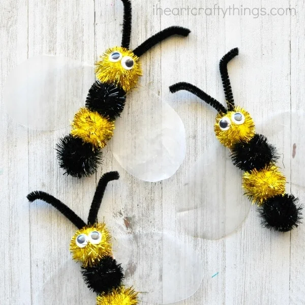 20 Easy Bee Crafts for Kids That Are Fun to Make 15 14 DIY Fuzzy Bee Craft