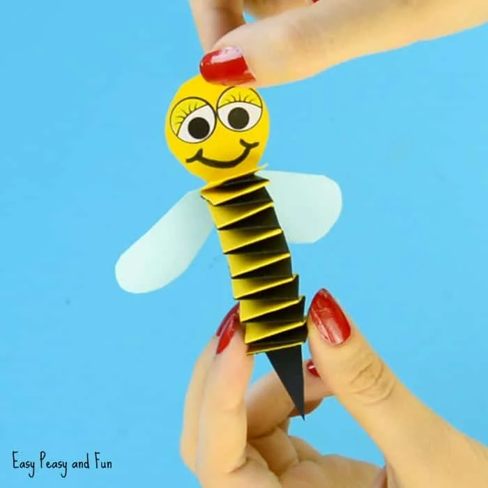 20 Easy Bee Crafts for Kids That Are Fun to Make 16 15 Accordion Bee Paper Craft
