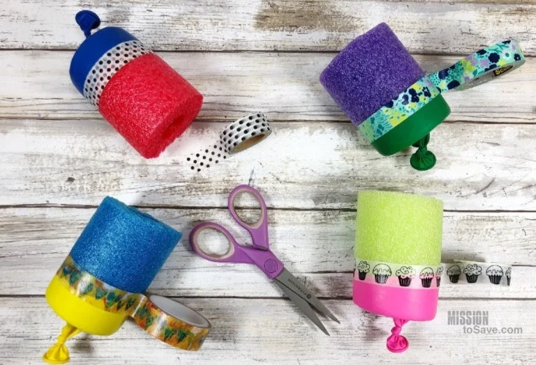 20 Dollar Store Crafts for Kids 17 16 easy pool noodle pom pom poppers