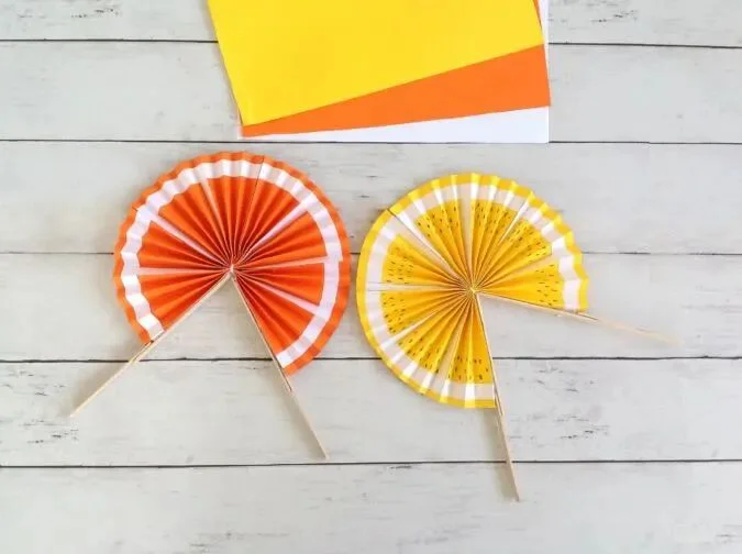 21 Exciting Paper Crafts for Kids 17 16. Fruit Paper Fan