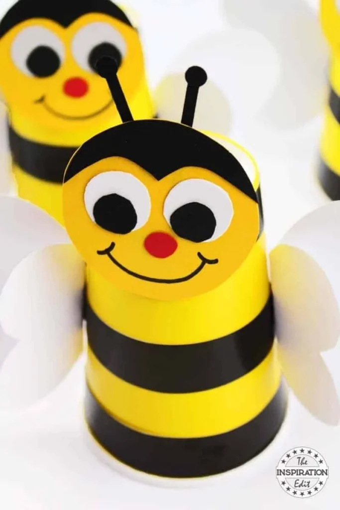 20 Easy Bee Crafts for Kids That Are Fun to Make 21 20 Paper Cup Preschool Bumblebee Craft
