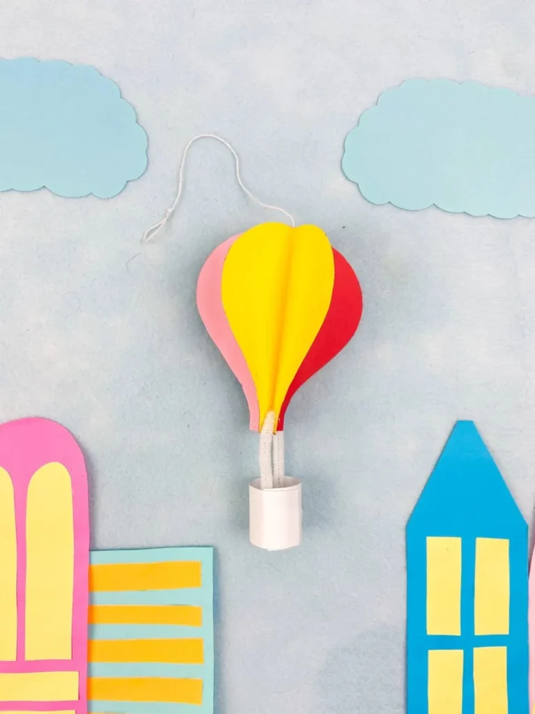 21 Exciting Paper Crafts for Kids 5 4. 3D Hot Air Balloon
