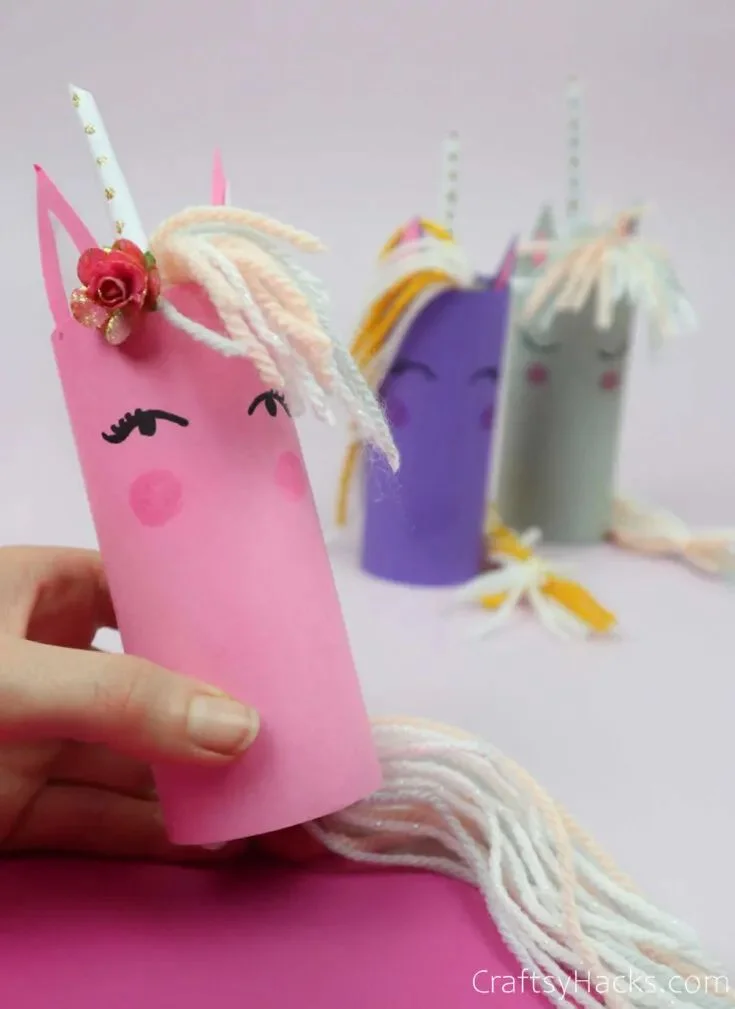 21 Exciting Paper Crafts for Kids 6 5. Unicorn Toilet Paper Roll Craft