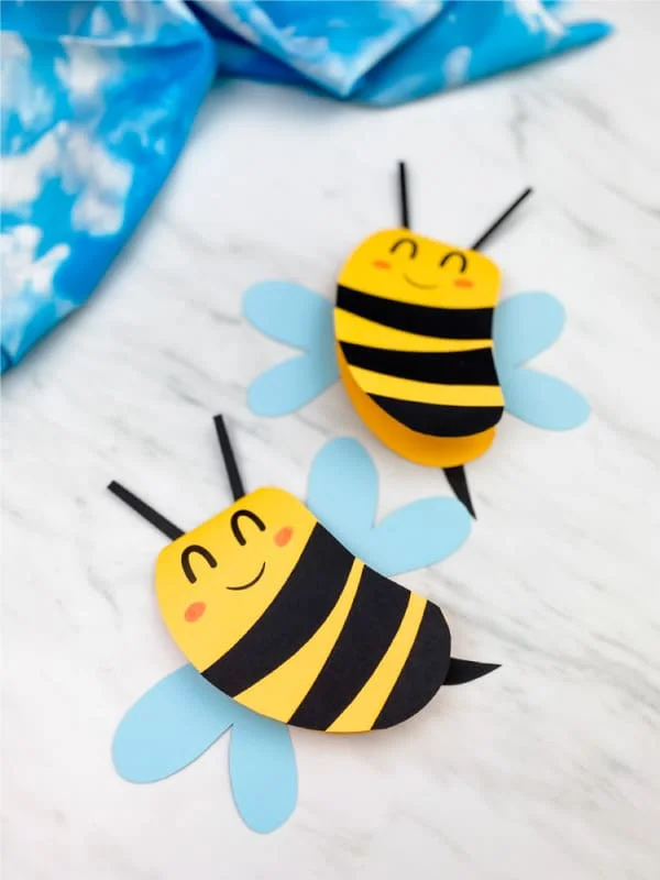20 Easy Bee Crafts for Kids That Are Fun to Make 9 8 DIY Buzzing Bee Cards
