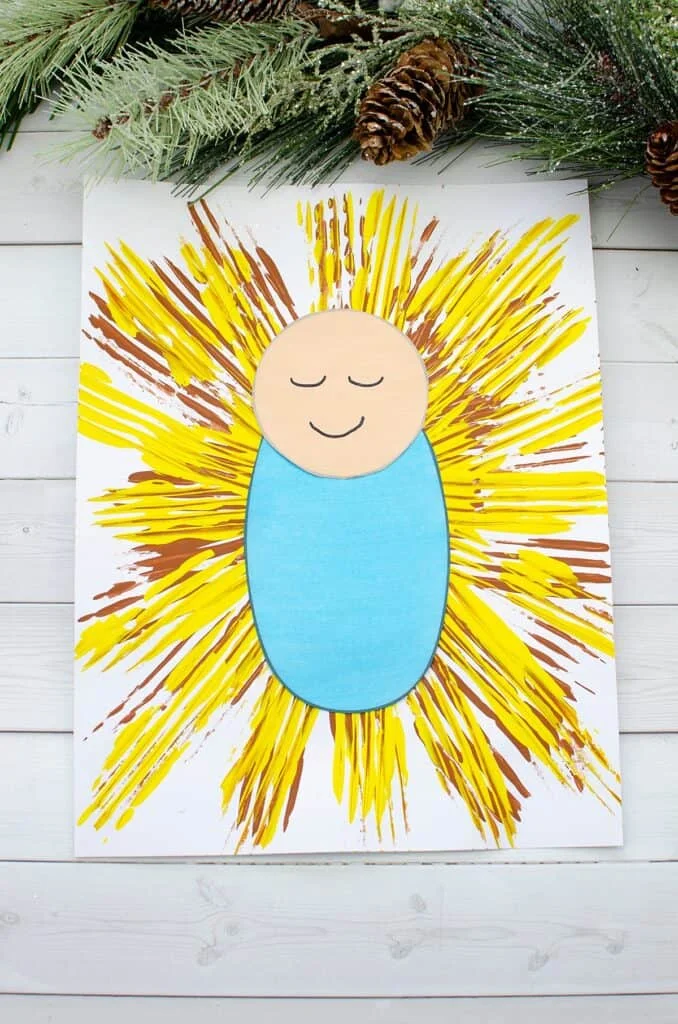 13 Easy Christian Crafts for Kids 9 8. Baby Jesus Christmas Craft