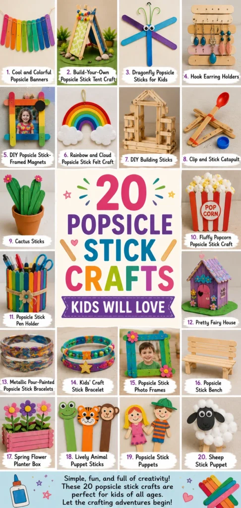 20 Popsicle Stick Crafts Kids Will Love 1 Popsicle Stick Crafts Kids Will Love